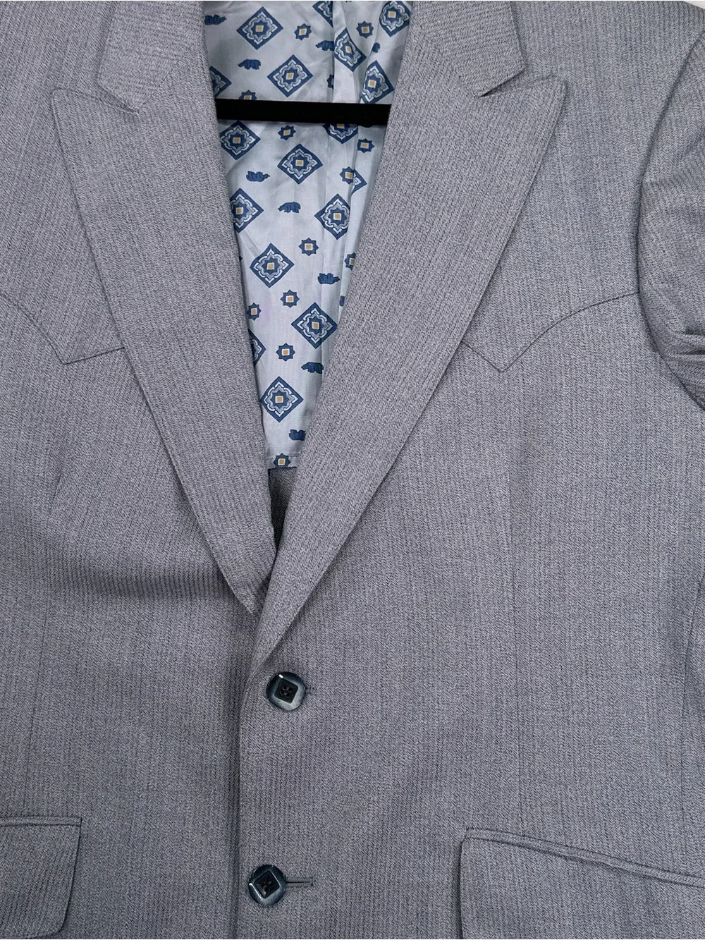 Prestige West Vintage 70s Western Yoke Blazer Gray 44R